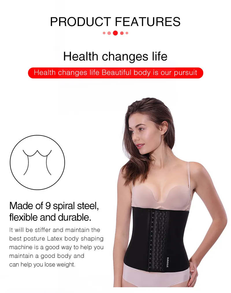Talje Mave Shaper Burvogue Waist Trainer Korset til Vægttab Kvinder Latex Corset Body Shaper Mave Talje Cincher_voghion.com