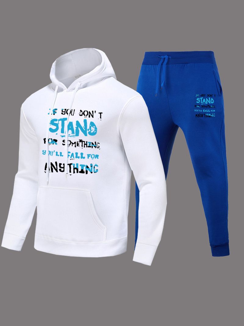 casual color matching hooded sweatshirt suit STAND female printed sweatshirt and sweatpants suit _voghion.com