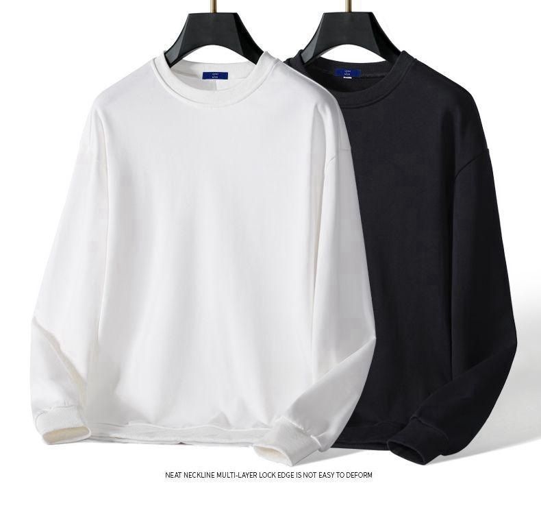 Men's Clothing T Shirt Men's Autumn And Winter Ins Trendy Brand Loose Thickened Casual Bottoming Shirt Young Students Printed Round Neck Sweatshirt_voghion.com