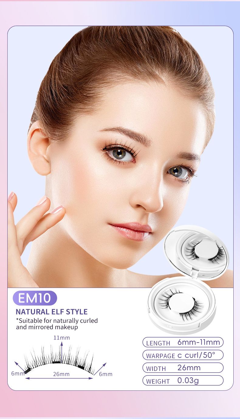 Pestañas postizas magnéticas de estilo natural - Pelo de visón, sin pegamento y reutilizables (fáciles de aplicar, ligeras y cómodas)_voghion.com