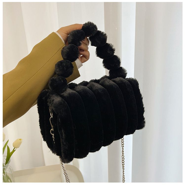 Borse da donna, piccola borsa quadrata da donna, nuova moda autunnale e invernale, borsa a cuscino, elegante borsa a mano, borsa a tracolla in peluche testurizzata_voghion.com