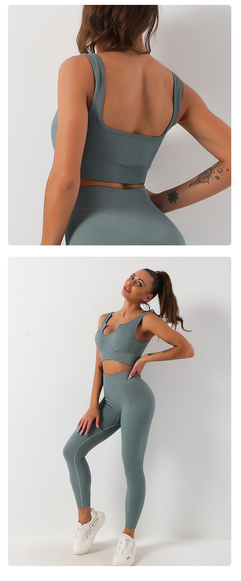 Quick-Drying Clothing Set Shockproof Sports Bra Vest Yoga Pants Fitness Trousers_voghion.com