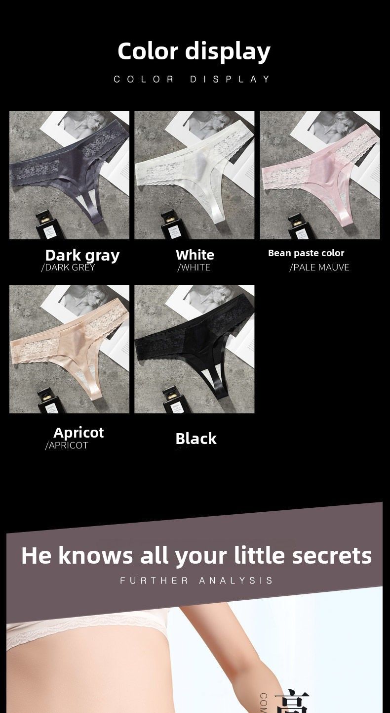 Mutandine perizoma antibatteriche senza cuciture in pizzo sexy da studentessa da donna_voghion.com