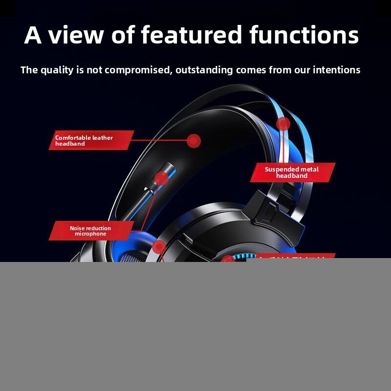 Wolf Spider S602 Gaming Internet Cafe Wired Over-Ear Headset With Microphone For Game Streamers 7.1 Channel USB Computer_voghion.com