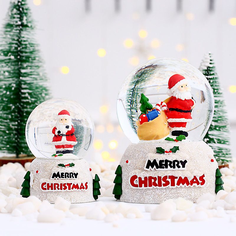Christmas New Luminous Crystal Ball Christmas Snowman Old Man Glass Ball Desktop Ornaments Christmas Eve Children's Gift_voghion.com