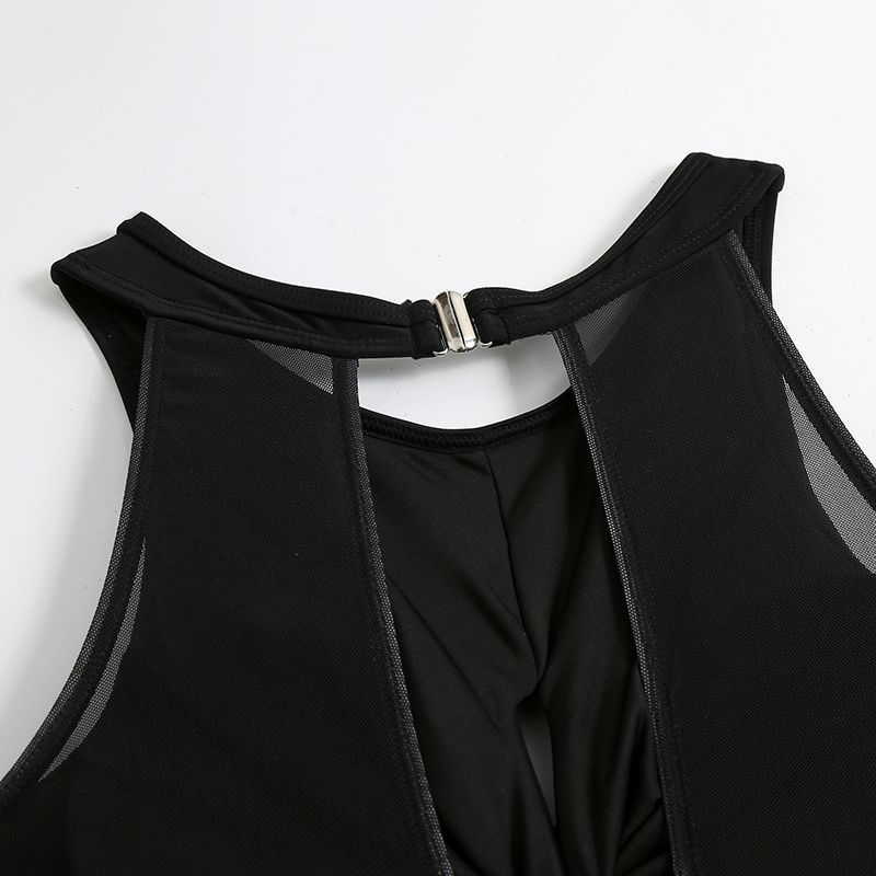 Venta al por mayor del fabricante del traje de baño de una sola pieza del bikini del color sólido atractivo de las mujeres_voghion.com