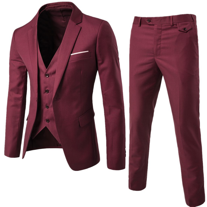 Business casual tredelad för brudgummen och best man bröllop mäns affärskostym set_voghion.com