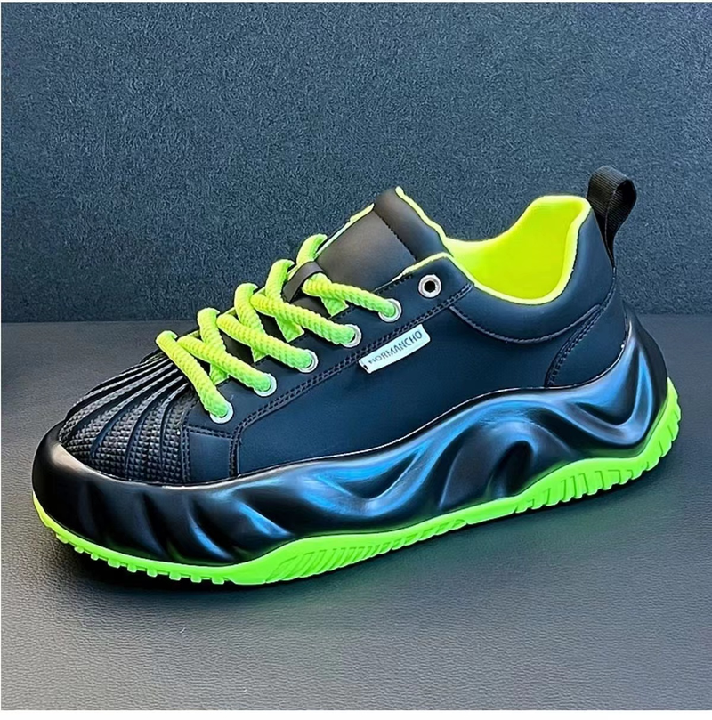 Chunky Sneaker Mænd Designer Board Mode Casual Microfiber Læder Åndbar Højde Løbesko med øget platform_voghion.com