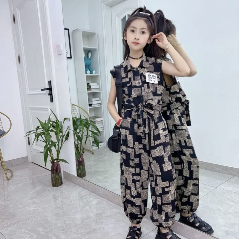 Kız Çocuk Seti Orta Çocuklar 5 Yaş 8 Çocuk Moda Pantolon Labirent Seti_voghion.com
