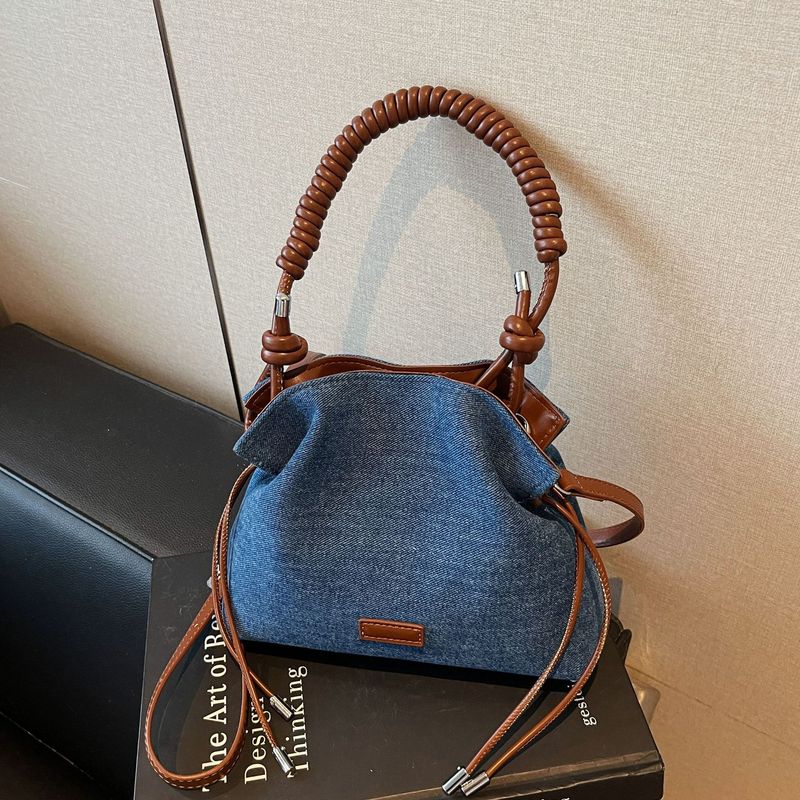 Borsa a secchiello in denim per donna 2025, nuova borsa a tracolla versatile per l'autunno, design di nicchia, borsa da pendolare_voghion.com