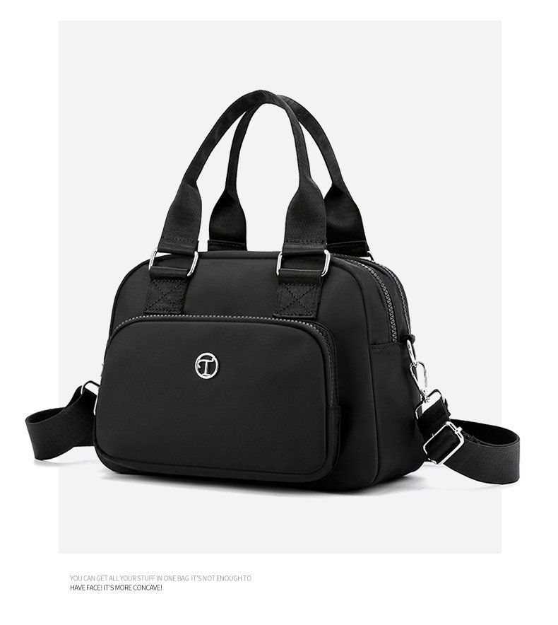 Damen-Umhängetasche, lässige Mini-Handtasche aus Nylon mit Reißverschlusstasche, stilvoll und geräumig für den täglichen Gebrauch (Pink, Schwarz, Lavendel, Grün)_voghion.com