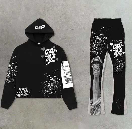 Completo casual da uomo con felpa con cappuccio - Completo trendy con felpa con cappuccio e pantaloni della tuta per lo stile streetwear e hip hop (XS-4XL, vari colori)_voghion.com