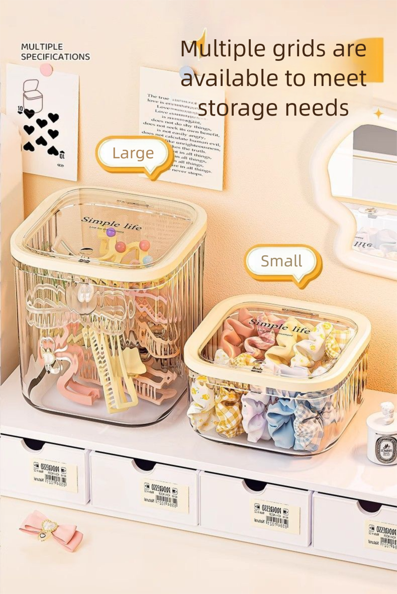 Desktop Press Pop-up Large Capacity Transparent Cosmetic Miscellaneous Organizer Multifunctional Storage Box_voghion.com