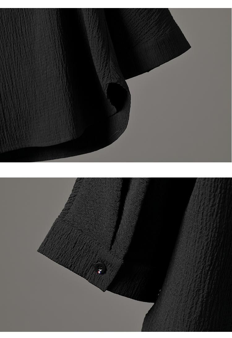 Herrenbekleidung Neuer dünner lässiger Sportanzug für Herren im Sommer, High-End-V-Ausschnitt, schmale Passform, Dreiviertelärmel, zweiteiliger Anzug_voghion.com