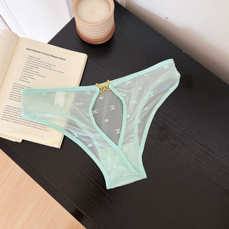 LuvBox 2025 New Foreign Trade Jacquard Lace Panties Women Sexy Hollow Out Diamond Decoration Bow Breathable Seamless Women's_voghion.com