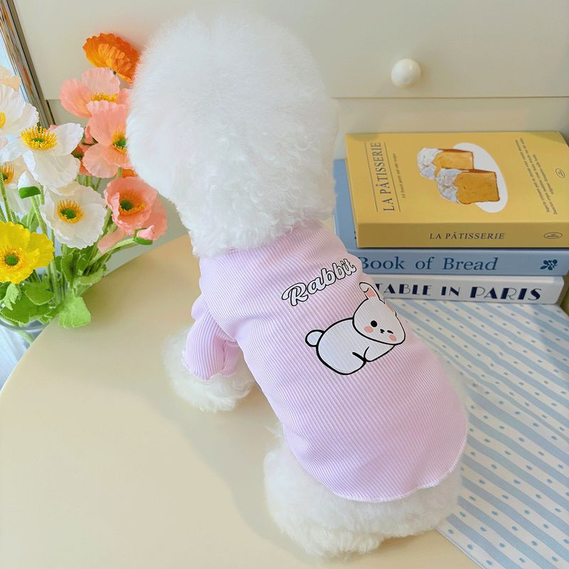 Spring Ins Thin Cute Animal Print Pet Teddy Bichon Dog Clothes Small Summer T-shirt Base Shirt_voghion.com