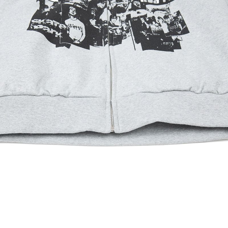 Kapuzen-Strickjacke mit Rock-Charakter-Print für Herren, Herbst, lockere High Street, trendige Ins, lässige Hoodie-Oberbekleidung_voghion.com