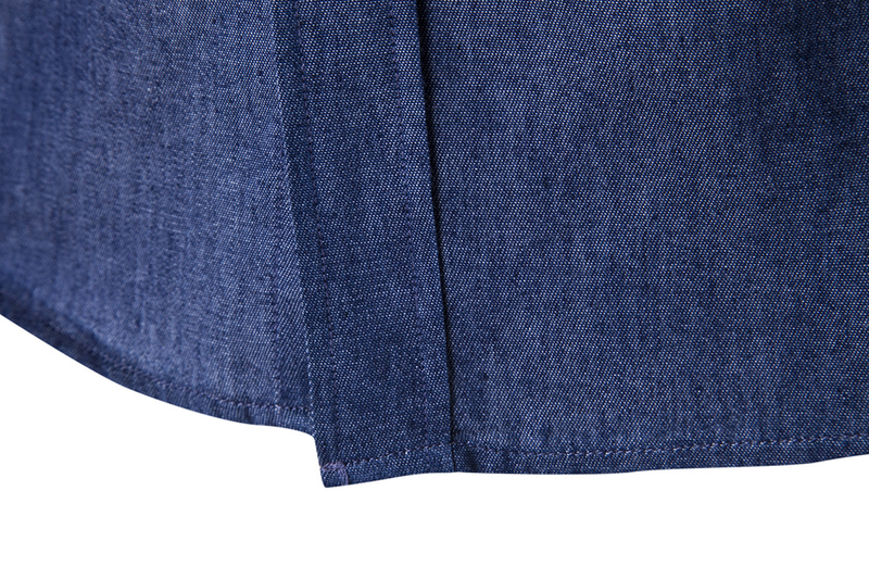 Abbigliamento da uomo Camicia a maniche lunghe in pelle e denim da uomo_voghion.com
