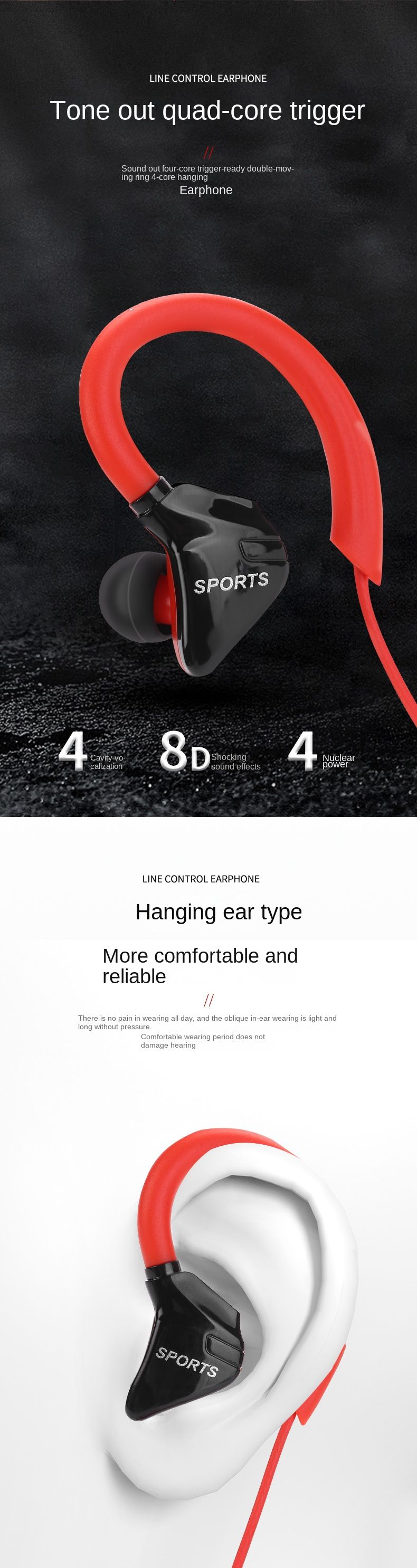 Kabelgebundenes Headset Tragemethode Ohrmontiert Mit Mikrofon Drive-by-Wire Bass Stereo Adapter Schnittstelle 3,5 mm Kopfhöreranschluss_voghion.com