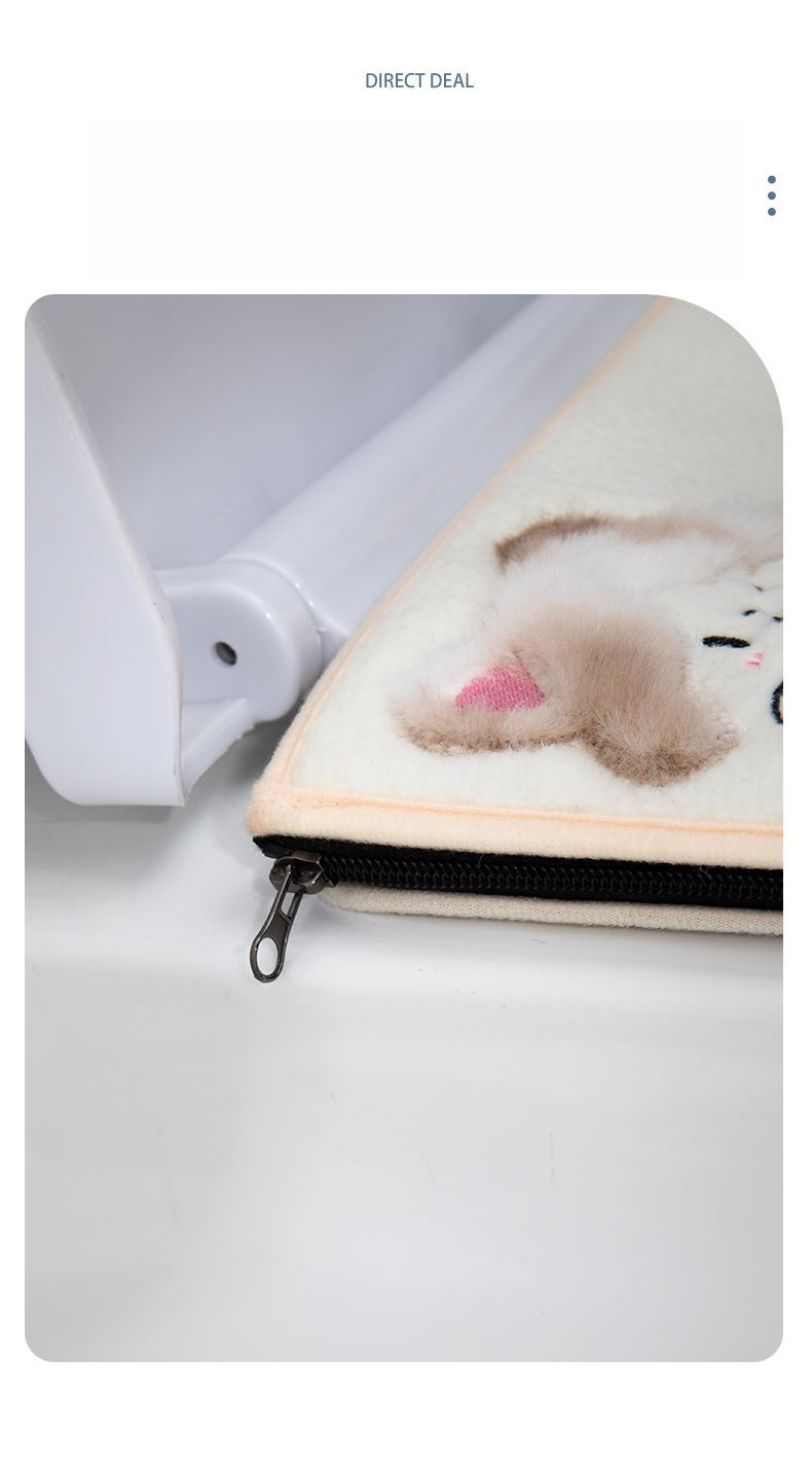 Coussin de siège de toilette épais en peluche avec anneau de fermeture éclair et motif dessin animé, universel pour l'automne et l'hiver_voghion.com