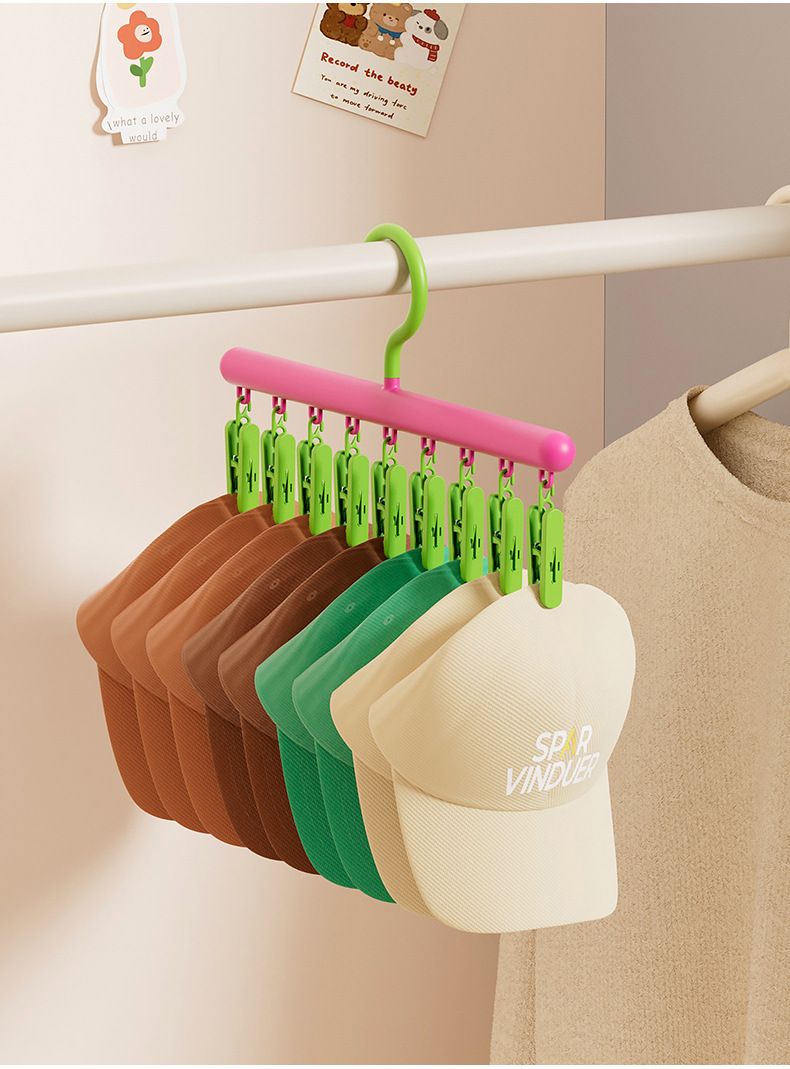 Household Hangers With Clips, High-value Non-marking Jacket Drying Racks, Multi-functional One-character Plastic Underwear And Socks Clips_voghion.com