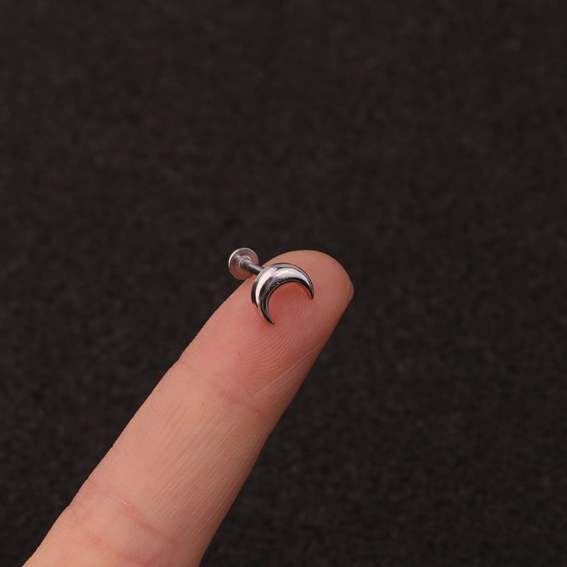 Alla moda 16g zircone e Fiat perforato squisito orecchino di capra, conchiglie a spirale di cartilagine, garofano forato_voghion.com