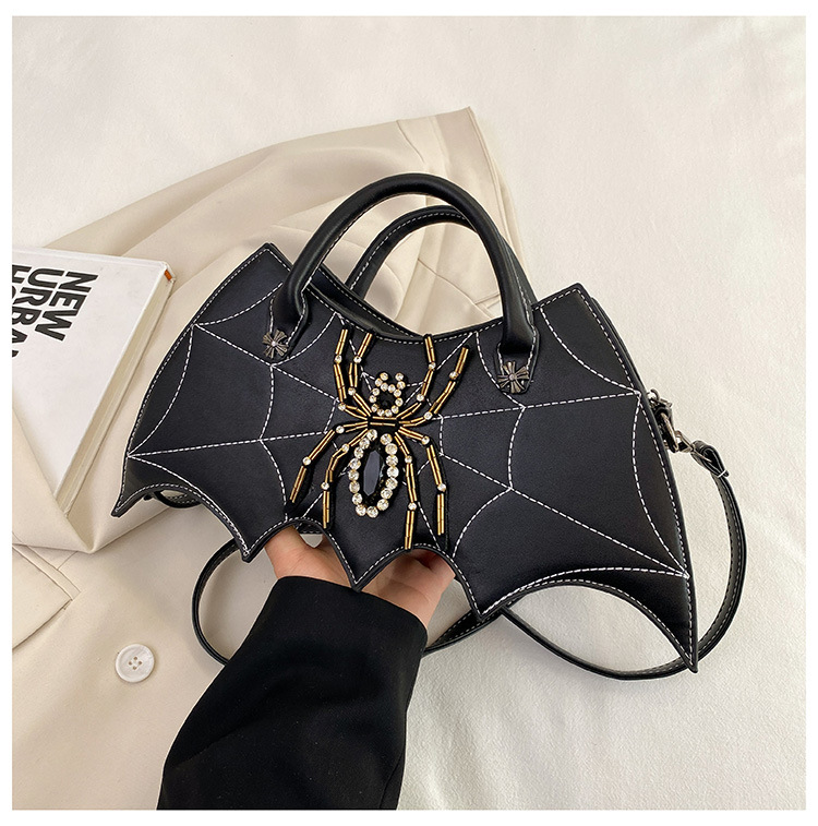 Women's Bags Handbag Fashion Creative Handmade Spider Bag Personality Embroidery Diamond Women's Bag PU Messenger Bag_voghion.com