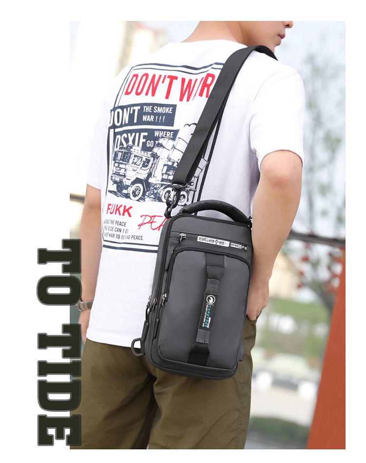 Herren Brusttasche mit Ladefunktion und USB-Anschluss, multifunktionaler Umhängerucksack_voghion.com