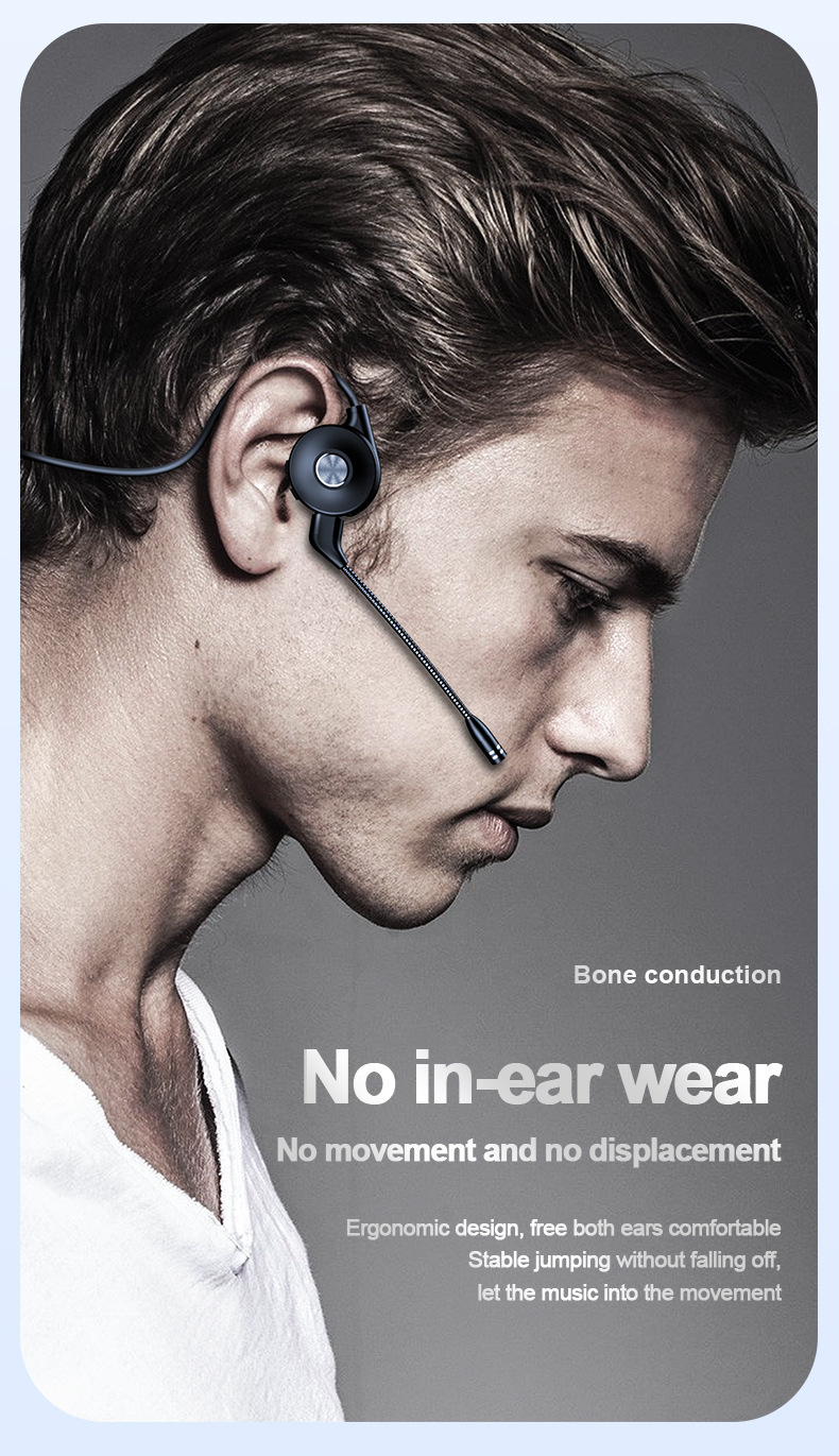 Noile căști Bluetooth M1 cu conducție osoasă, cu etichetă, pentru alergare, cu agățare în urechi, sport, stereo True, pentru afaceri_voghion.com