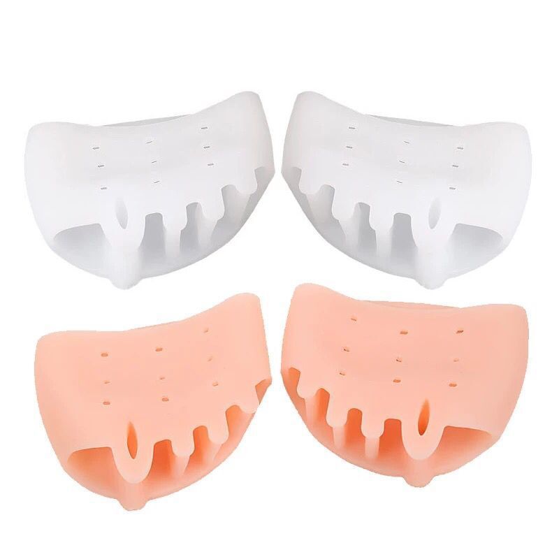 Silikon-Fußabdeckung für fünf Zehen, komplettes Set, Hallux-Valgus-Korrektur, Waben-Vorfußpolster, rutschfest, atmungsaktiv, Zehenüberlappungstrenner_voghion.com