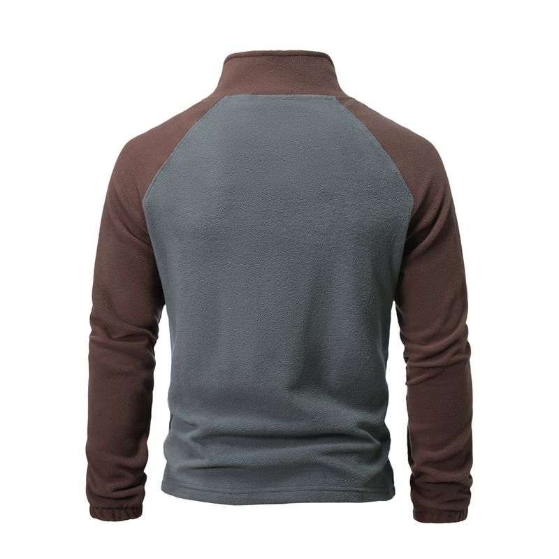 Wende-Fleecepullover für Herren – Winter-Thermo-Sweatshirt mit Reißverschluss am Hals, weiches doppelseitiges Polarfleece, lässige Streetwear (Königsblau_voghion.com