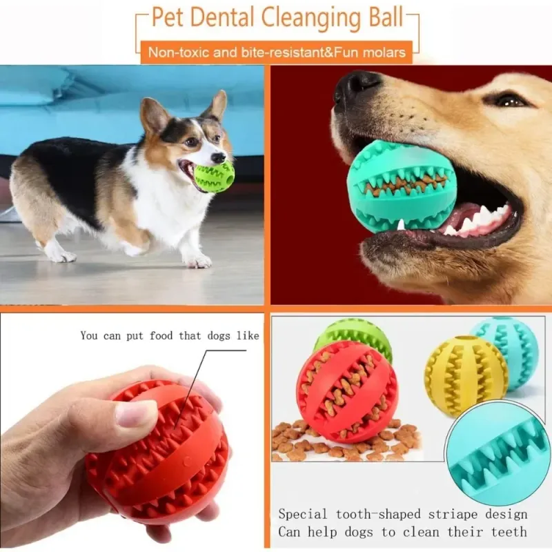 Hundespielzeug für Haustiere (7/6/5 cm) lindert Langeweile, Zähneknirschen, auslaufender Futterball, beißfest, verstecktes Futter, Wassermelonenball, kann durch Beißen nicht kaputt gehen_voghion.com