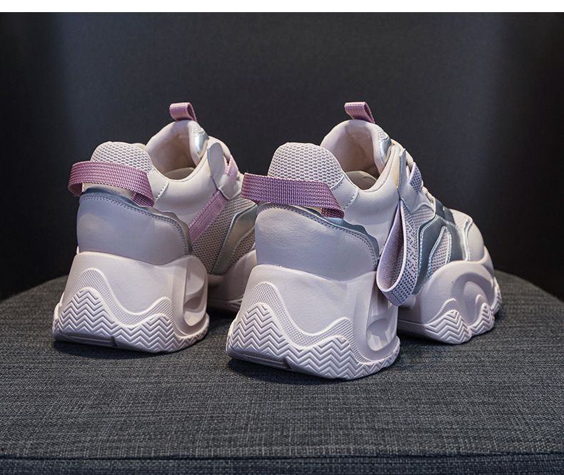 Scarpe da papà con suola spessa, rete trasparente, aumento di altezza di 8 cm, stile casual versatile, scarpe da donna piccole_voghion.com