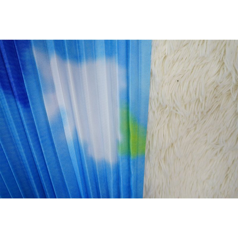 Ženska obleka z okroglim izrezom in kratkimi rokavi, potiskanim nagubanim krilom_voghion.com