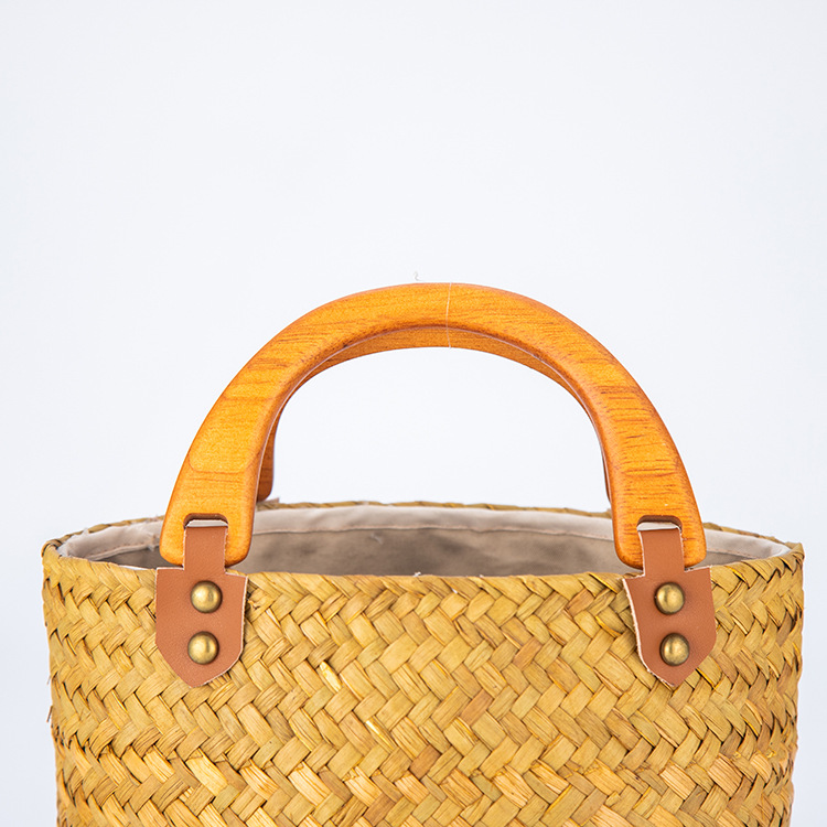 Nuova borsa a mano piccola versatile in paglia intrecciata 2022, semplice borsa da donna di nicchia_voghion.com