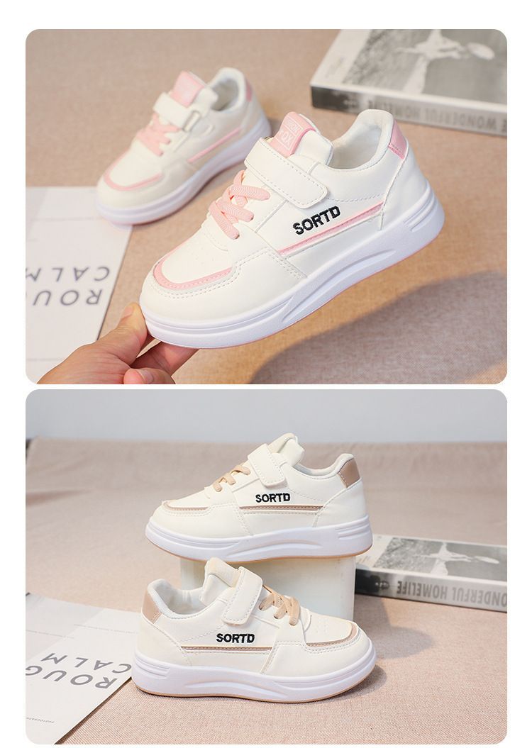 Madre e bambini Scarpe sportive per bambini ragazze sneakers basse primavera e autunno 2024 nuove scarpe bianche scarpe da corsa per studenti con suola morbida all-match_voghion.com