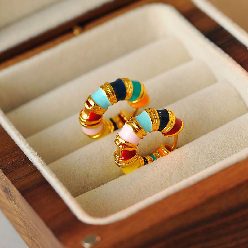 Frauen Ohrringe Emaille Ohrringe INS Neue Bunte Öl Tropfen Nische Design Modische Persönlichkeit Macaron Ohrringe Schmuck_voghion.com