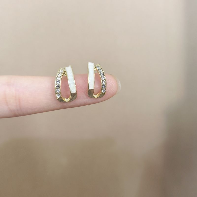 Shell Double Laer Ohrringe für Frauen, Nischendesign Koreanische einfache High-End Light Luxur Creolen, Trend Ohr_voghion.com