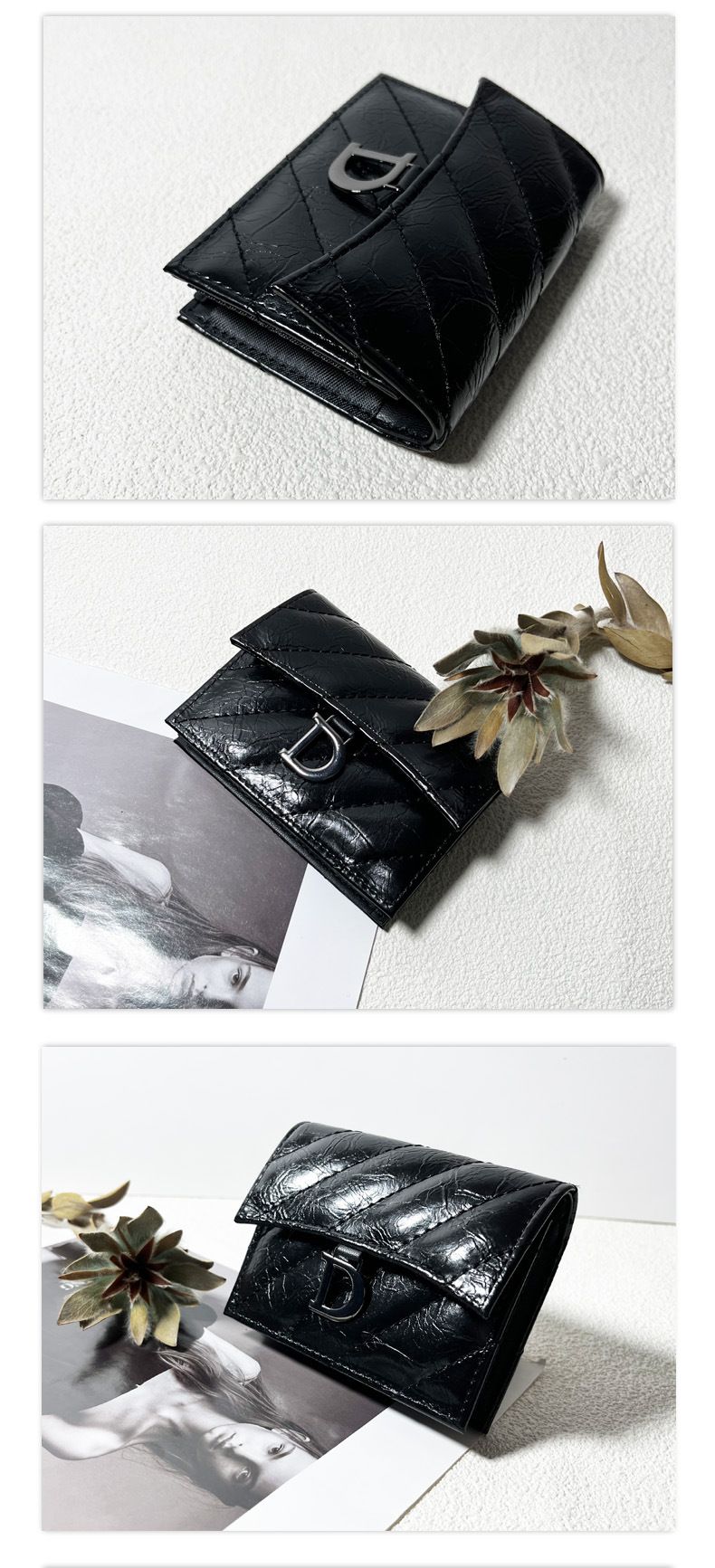 Akkordeon-Kartenetui aus Lackleder für Damen – Neues europäisches und amerikanisches Nischendesign 2025 – Mehrere Kartenfächer – Hochwertige Ausstattung_voghion.com