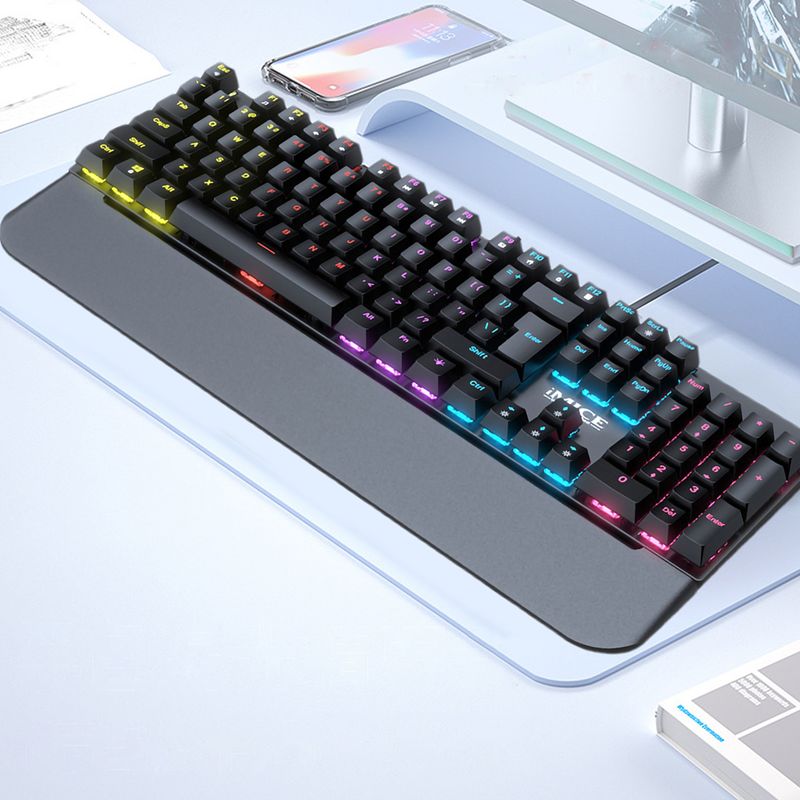 Plug Play Atmosfera Colorida Retroiluminação Multimídia Teclas de Função Resposta Rápida Digitação Interface USB RGB Com Fio_voghion.com