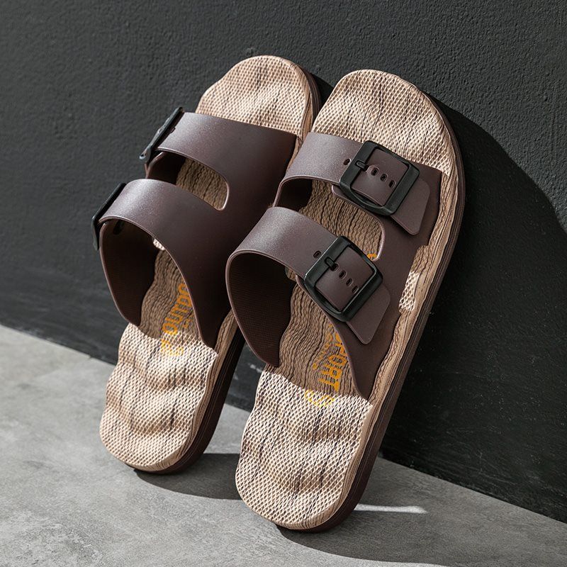 Pantofole da uomo di qualità imbattibile, abbigliamento estivo per esterni, tendenza casual alla moda, mocio da uomo con una sola linea, uso domestico, massaggio antiscivolo, in più_voghion.com