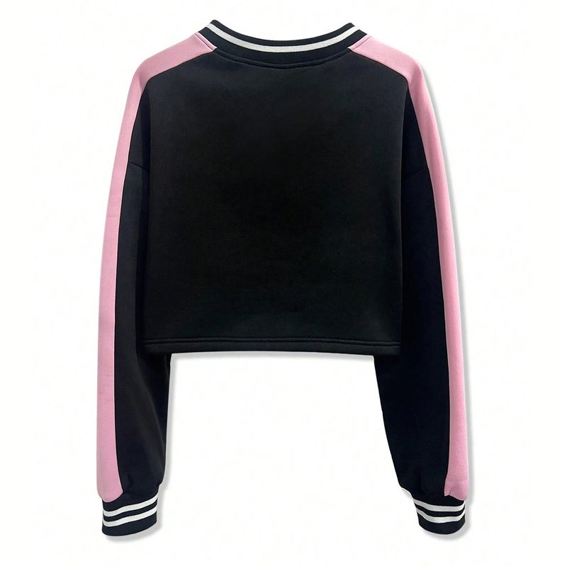 Felpa versatile con scollo a V, manica lunga, stile sportivo, stampa digitale, stile americano, 2025_voghion.com