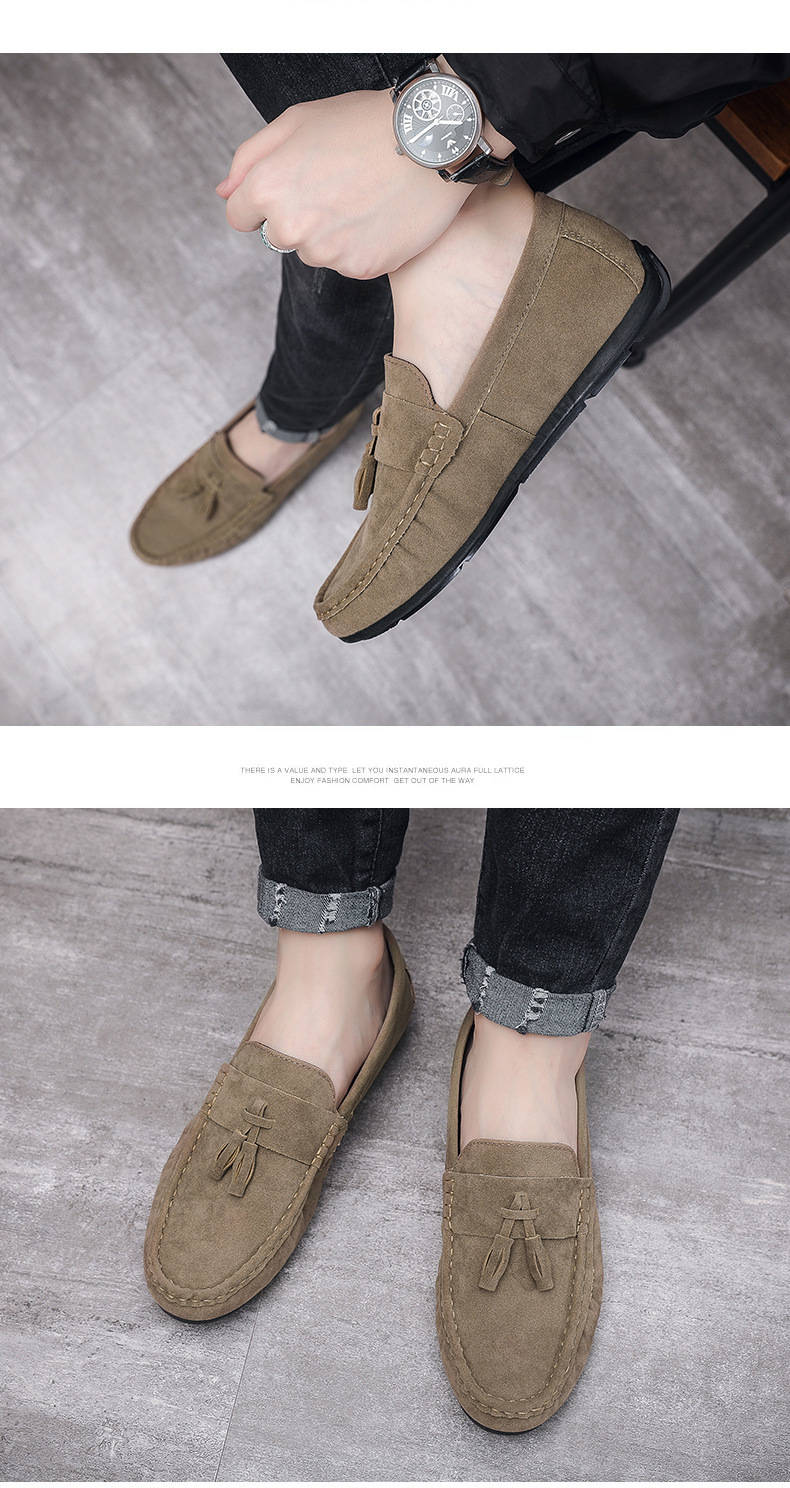 Herrskor Ny stil Trendiga herrskor Slip-on Casual Läderskor Tofs Mjuka Sulor Körskor Herr_voghion.com