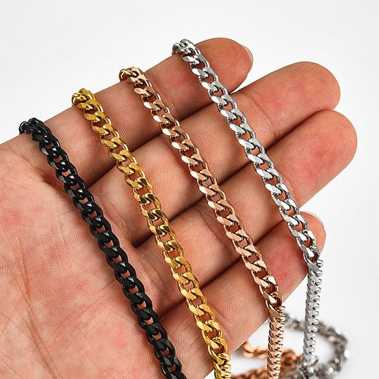 2025 Nieuwe aankomsten Roestvrijstalen kettingschakel Cubaanse stoeprandketting op nekkraag voor mannen Vrouwen Choker Punk Rock Boy Sieraden Accessoires DIY_voghion.com