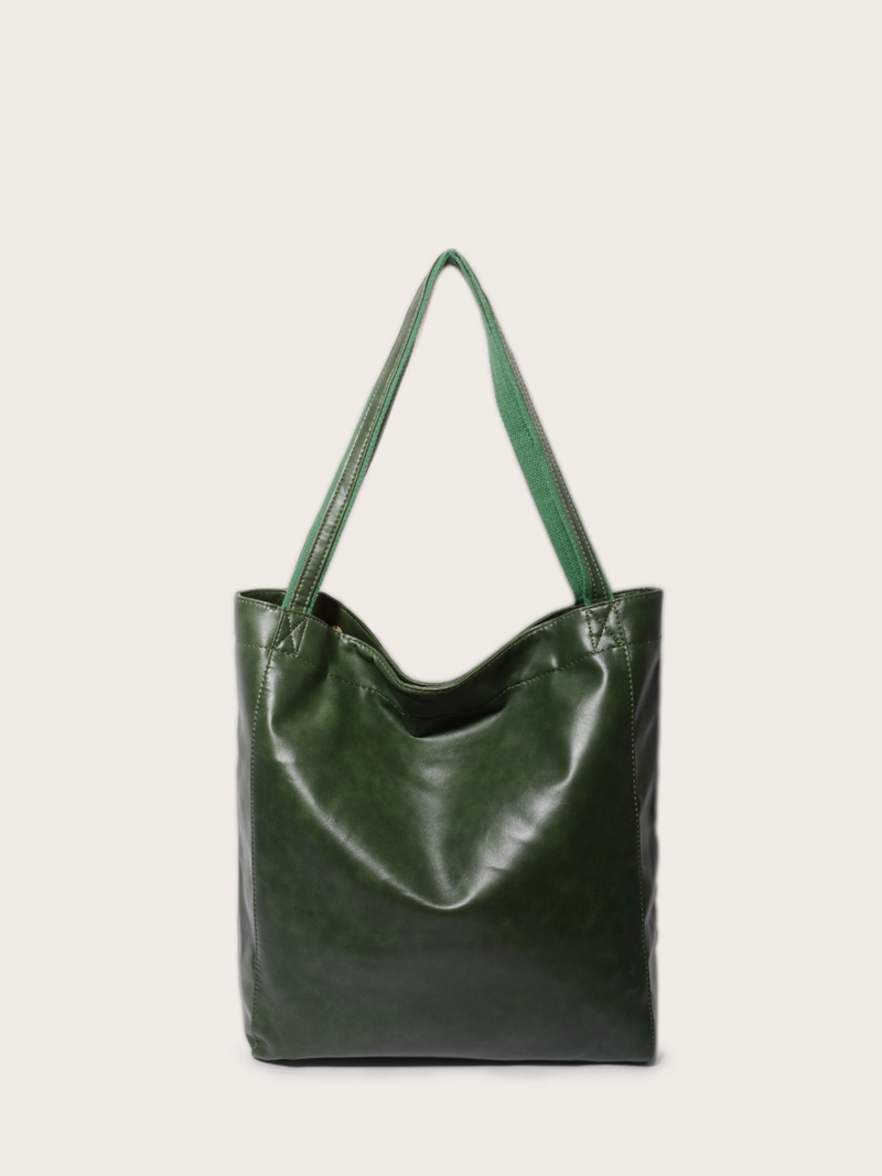 Pocket Women's Soft Leather Handheld One Shoulder Retro Oil and Wax Leather Large Capacity 2024 New Fashionable and Minimalist Tote Bag_voghion.com