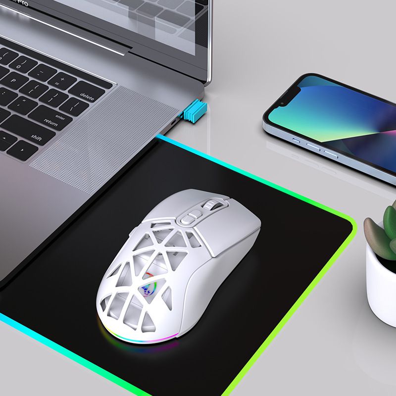 T26 Dual-Mode-Funkmaus RGB-Hintergrundbeleuchtung Aufladen Aushöhlen Austauschbare Rückseite Gaming Büro Computer Laptop_voghion.com