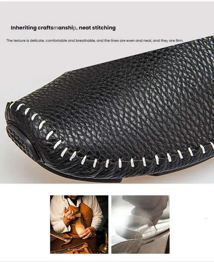 Foreign Trade Handmade Stitched Mark Line Loafers Extra Large Casual Men's Shoes_voghion.com