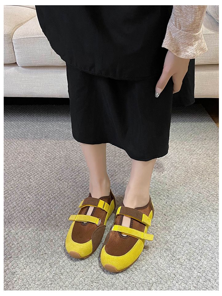 Double Hook And Loop Sole Soft Surface Ballet Flats Mary Jane Sports Style Casual Shoes For Women_voghion.com