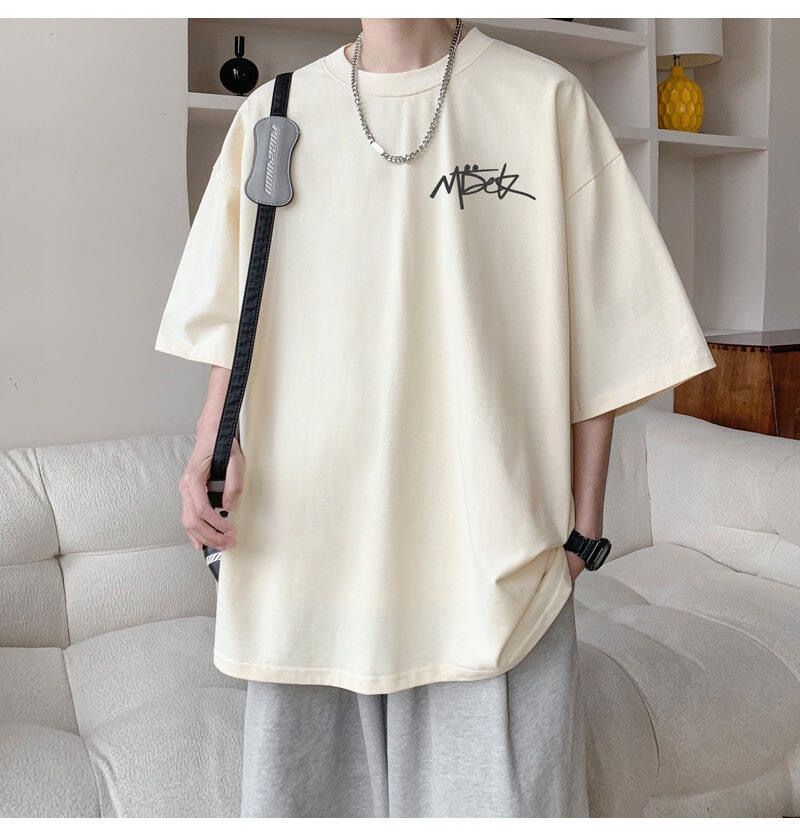 Maglietta a maniche corte da uomo, taglie forti, estiva, casual, ampia, con scollo rotondo e mezza manica, semplice e stampata._voghion.com