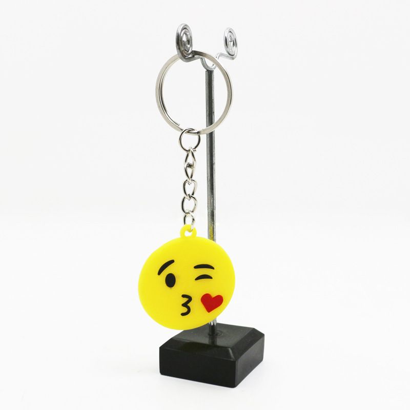 Expression nøglering Q søde udtryk serie emoji udtryk PVC nøglering taske vedhæng bil nøglering engros_voghion.com